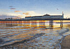 A painting of Brighton Pier at sunset by Margaret Heath.